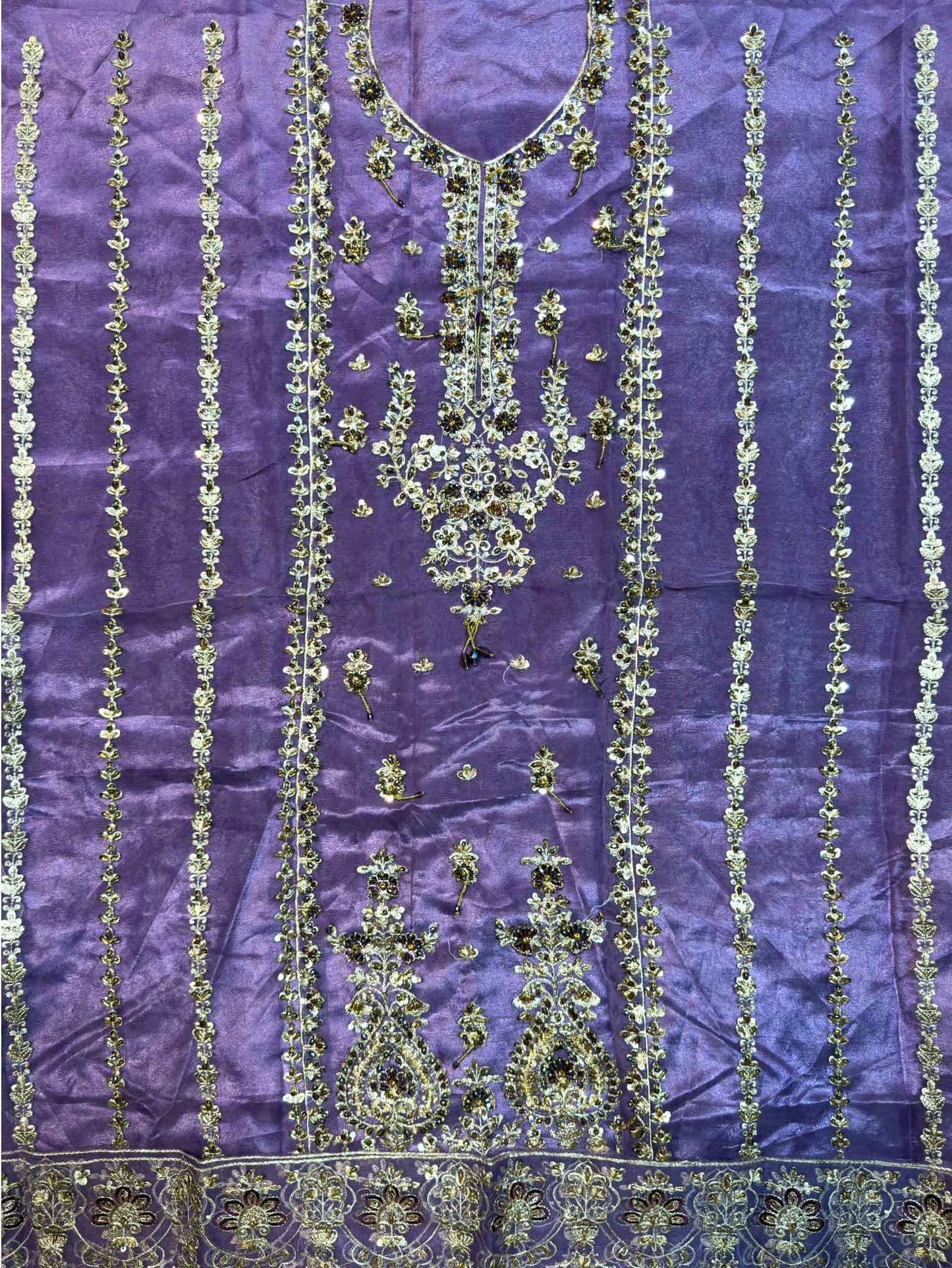 4PC Light Purple FANCY SUIT FULLY EMBROIDERED WORK