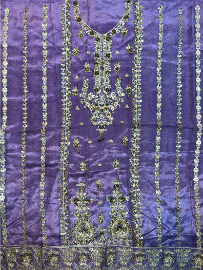 4PC Light Purple FANCY SUIT FULLY EMBROIDERED WORK
