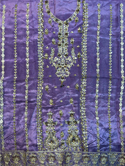 4PC Light Purple FANCY SUIT FULLY EMBROIDERED WORK