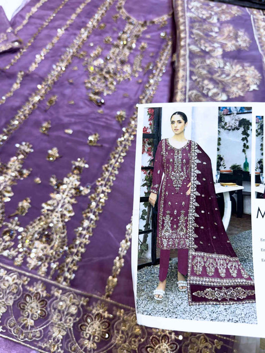 4PC Light Purple FANCY SUIT FULLY EMBROIDERED WORK
