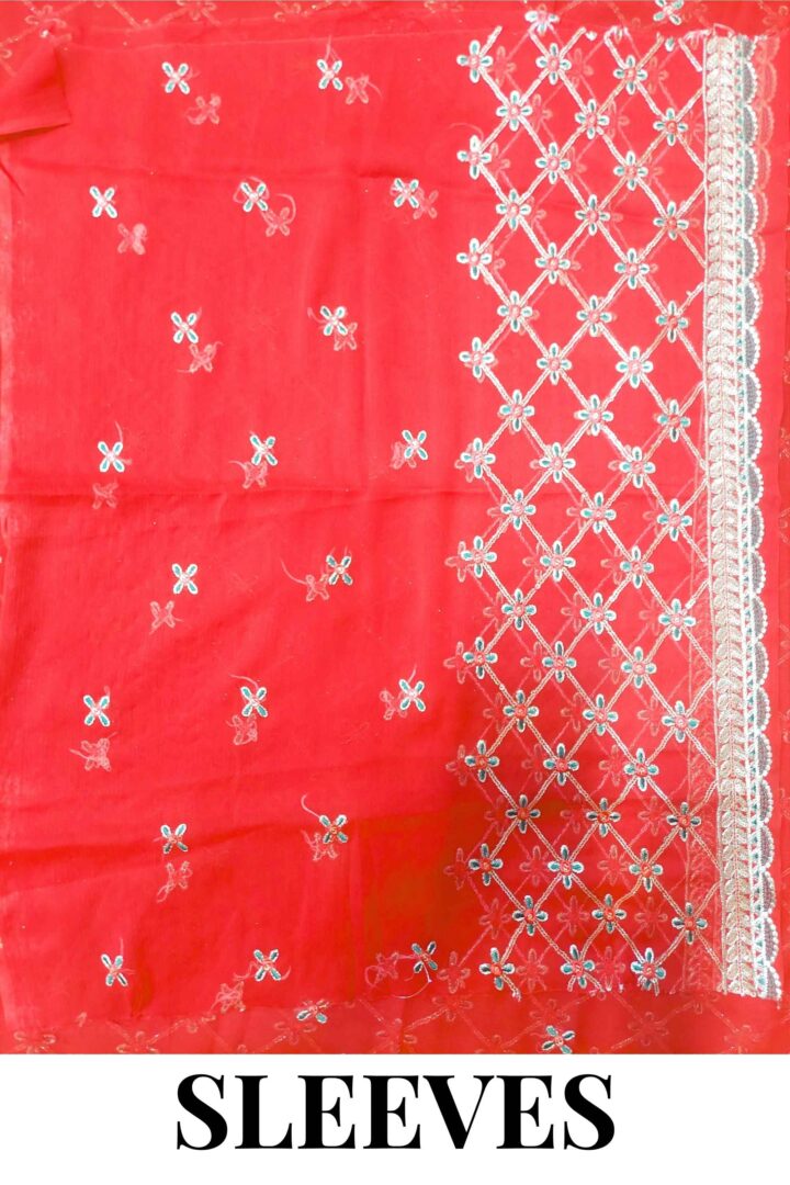 Shaffon Handmade Contrast Dupatta NS-SKN - Image 5