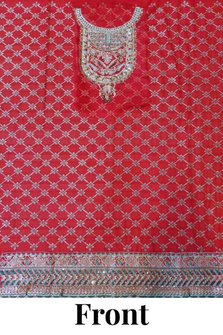 Shaffon Handmade Contrast Dupatta NS-SKN - Image 2